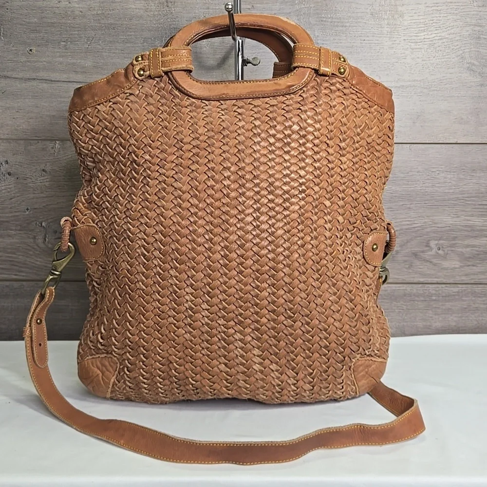 Cole Haan Cony Flap Woven Leather Crossbody Bag